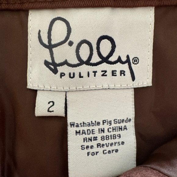 Lily Pulitzer brown suede skirt sz 2 - Picture 3 of 4